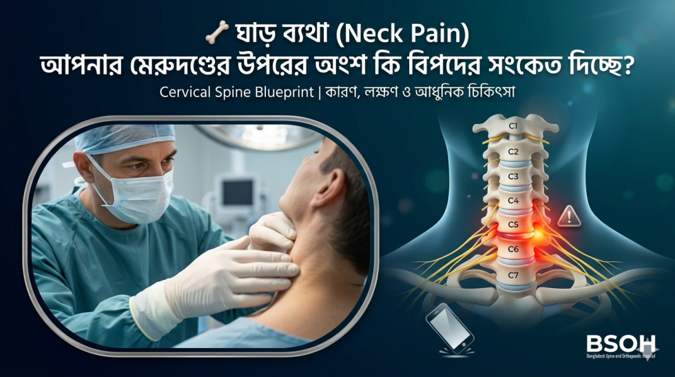 ঘাড় ব্যথা (Neck Pain): কারণ, আধুনিক চিকিৎসা ও স্থায়ী মুক্তি | BSOH